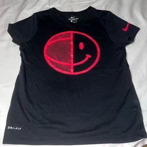 Black and hot pink THE NIKE TEE dri-fit light weight ATHLETIC CUT size Medium